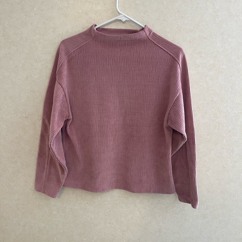 Madewell Mauve Textured Jacquard Knit Pullover size xs